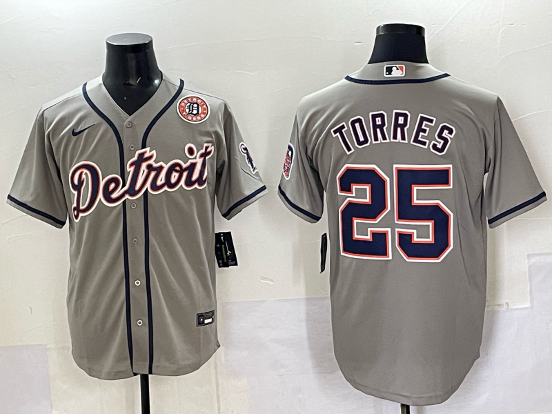 Men 2025 Detroit Tigers #25 Torres grey Game Nike MLB Jersey 008->boston red sox->MLB Jersey